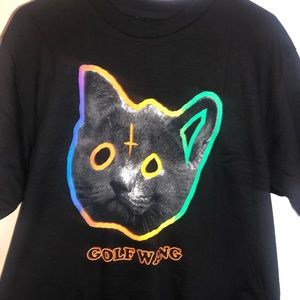 Gold wang tron cat tee